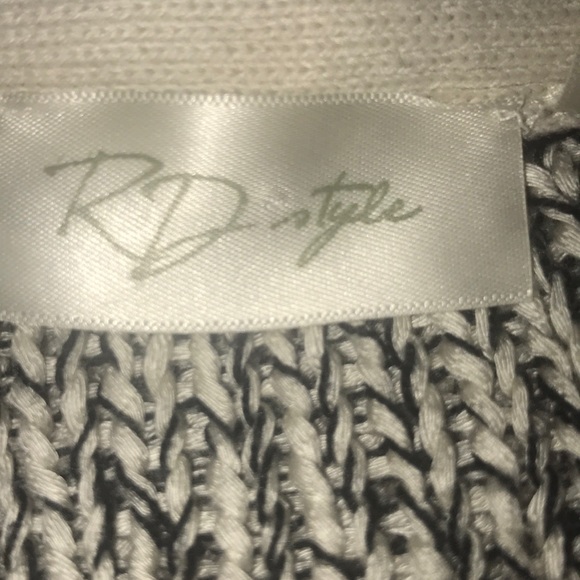 RD Style black/white sweater. Suede elbow patches - Picture 5 of 5